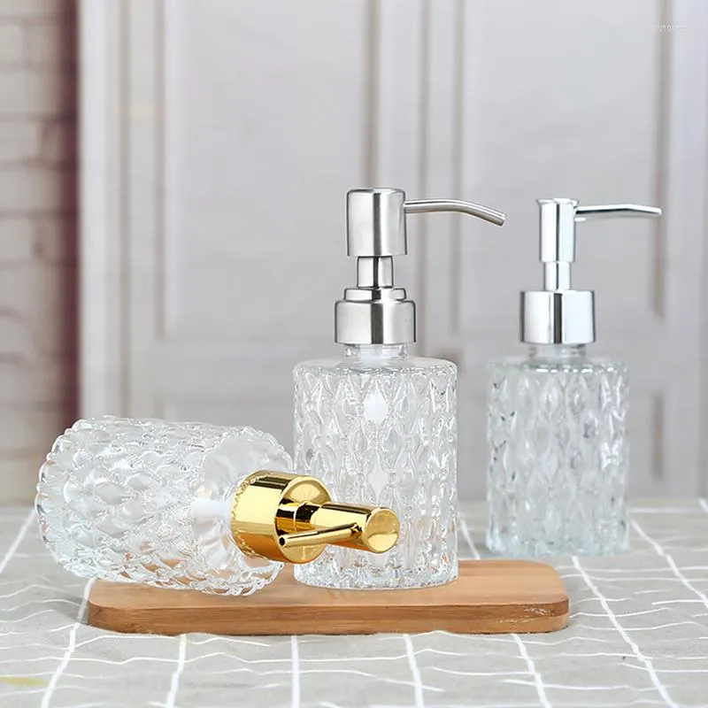 Banyo aksesuar seti şeffaf cam deterjan şişe banyo malzemeleri el dezenfektan nordic basınç dekorasyonu