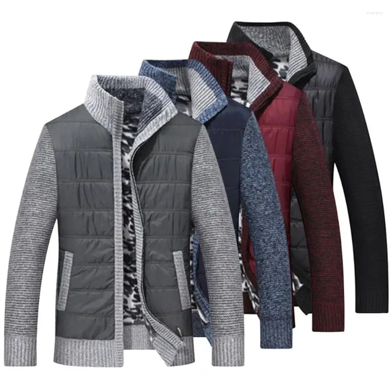 Vestes pour hommes Hommes Cardigan Pull 2023 Automne Hiver Épais Chaud Fermeture À Glissière Mince Veste Tricotée Mâle Polaire Manteau Hommes Vêtements