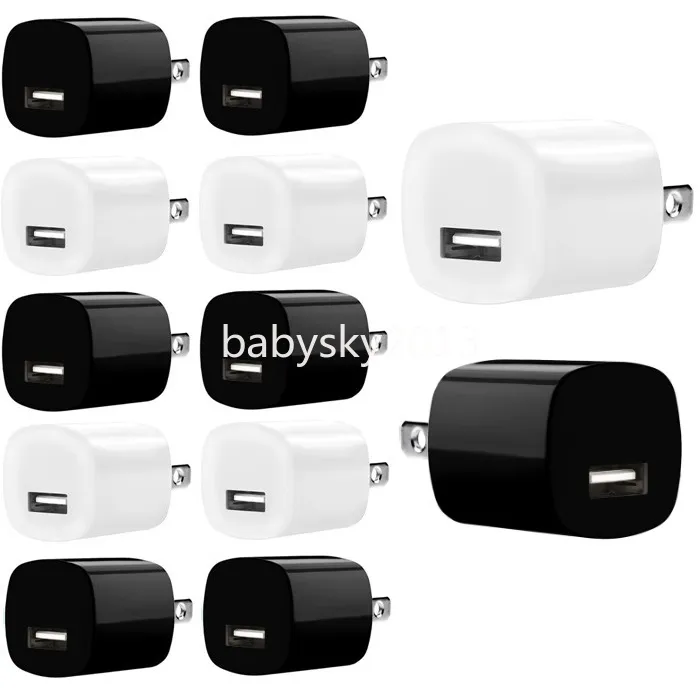 5V 1A US Ac maison voyage chargeur mural adaptateur de prise pour iphone samsung htc xiaomi blanc noir chargeurs de téléphone de haute qualité B1