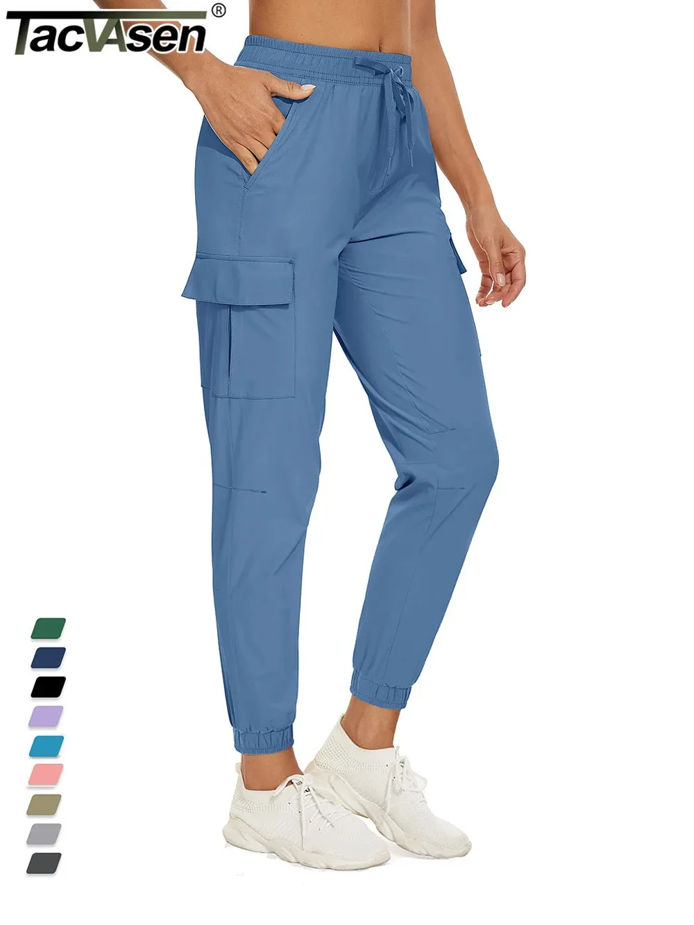 Calças femininas capris tacvasen verão calças de secagem rápida mulheres correndo jogger sweatpants casual cônico calças compridas calças de pista leve activewear 231101