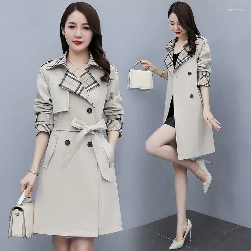 Womens Double Breasted Lattice Checked Trench Coat Womens Womens Double Breasted Lattice Checked Trench Coat Womens