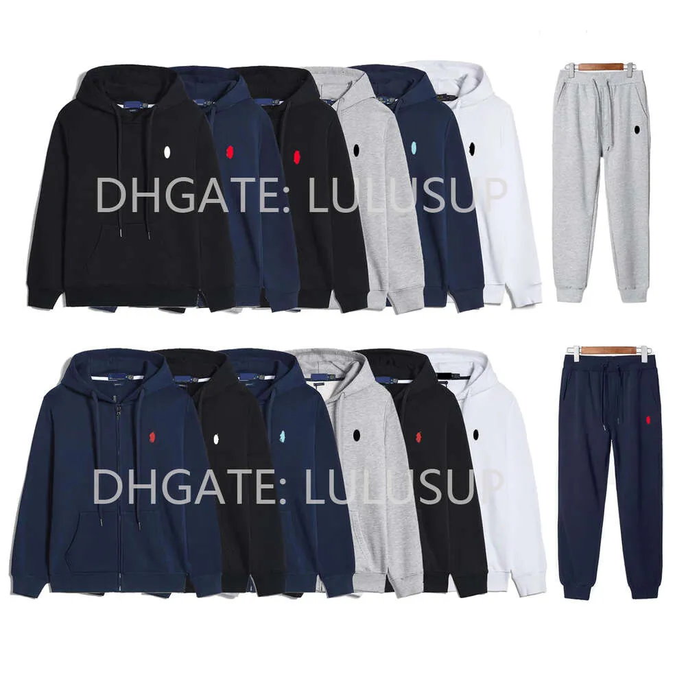 RL broderie haute qualité hommes sweats à capuche ralphs polo hommes femmes sweats décontractés sweats à capuche amples vestes à glissière pantalons de jogging hommes à manches longues laurens à capuche