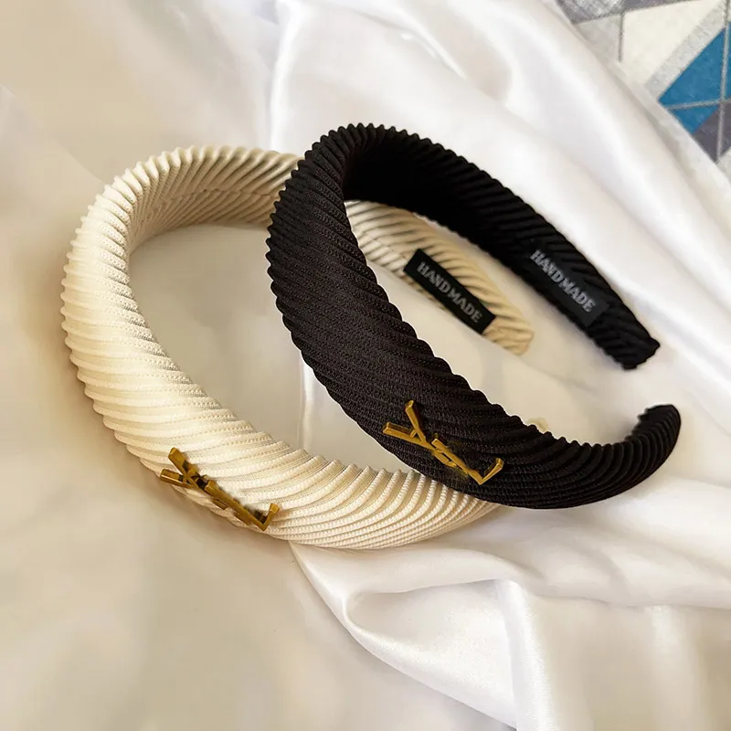Klassische reine Farbe Stirnbänder stricken Designer Buchstabe Y Haarbänder für Frauen Mädchen Marke elastische lässige Mode Stirnband Kopfwickel