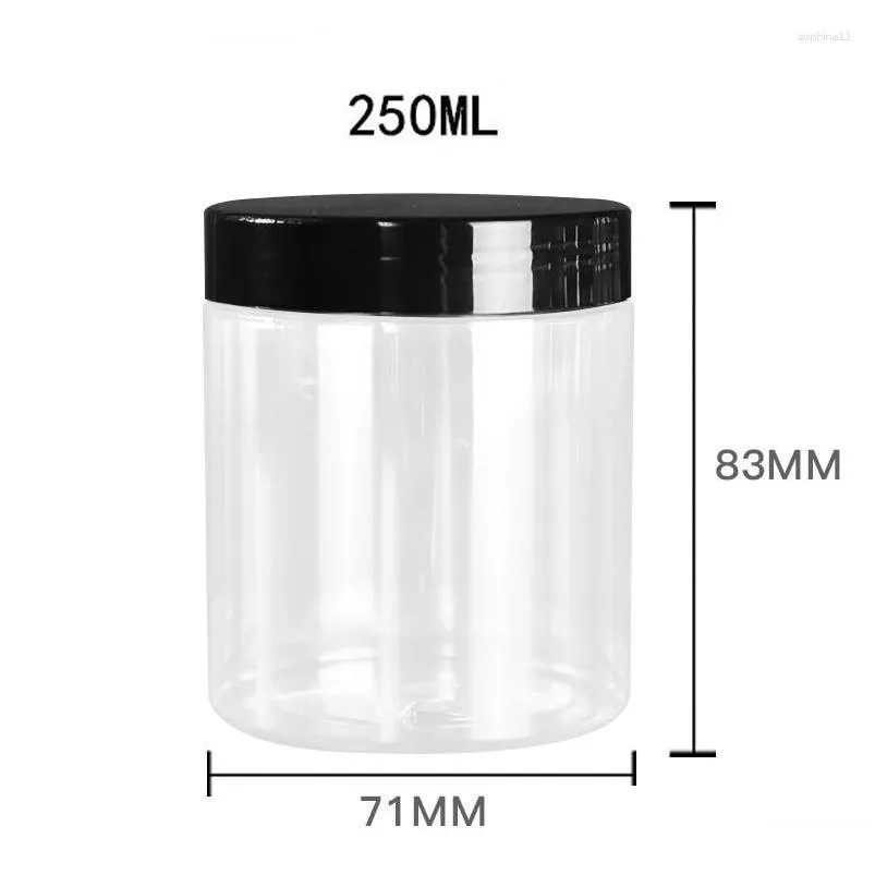 Storage Bottles Jars Bouteilles de stockage Sedorate 50 pcs/lot pots en plastique transparent pour animaux de compagnie avec couvercle en aluminium 250 ml conteneur de masque cosmétique Ca Dh8Py