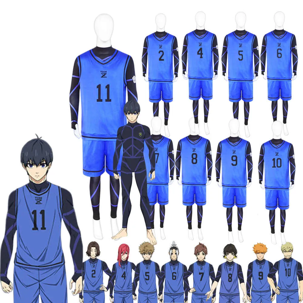 Anime Blue Lock Cosplay Costume Isagi Yoichi Chigiri Bachira Rensuke Kunigami Football Maillot Foot Unifore Clothes Jerseys Cosplay