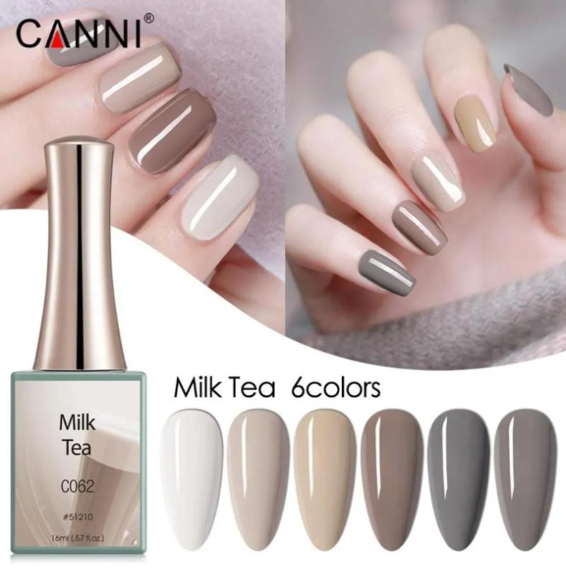 New 16ml Milk Color Series Gel Varnish 6 Colors Advanced Ash Series Nail Art Gel polish4448823
