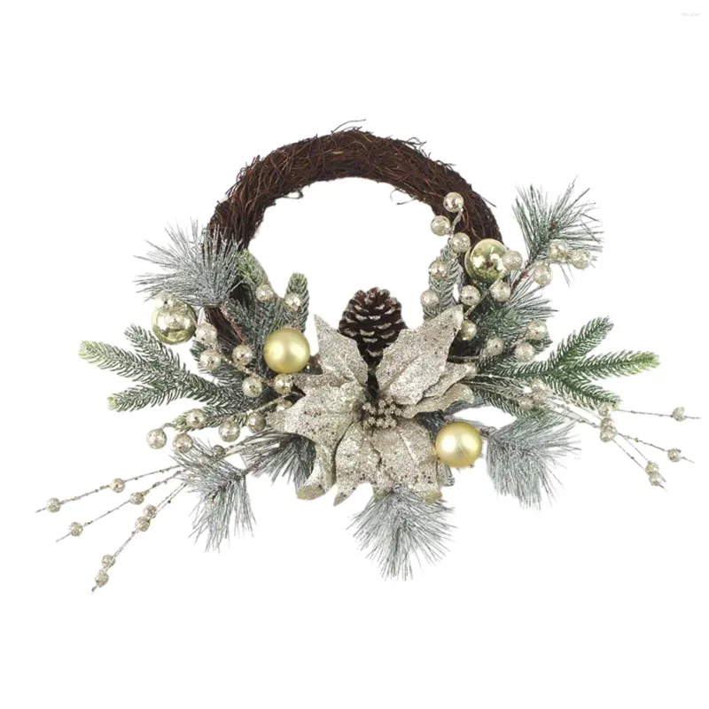 Dekorative Blumen Weihnachtskranz mit Lichtern Dekoration Ornament Tür für Bauernhaus außerhalb Hochzeit Indoor Home Decor