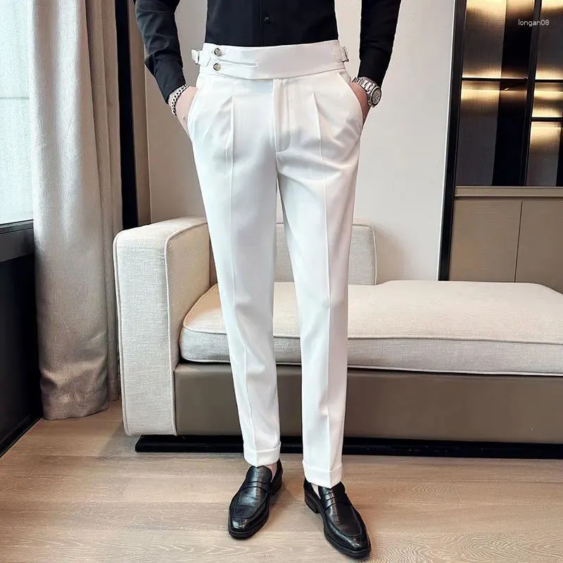 Costumes pour hommes 2023 Printemps / Été Style britannique Naples Costume Pantalon Hommes Slim Fit Casual Robe formelle de haute qualité Business Social Pant