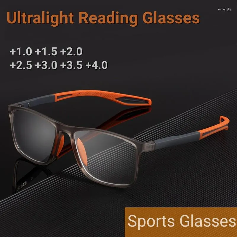 Solglasögon mode flexibel TR90 ramglasögon anti-blå ljus presbyopia män utomhus sportglasögon läser glasögon diopter