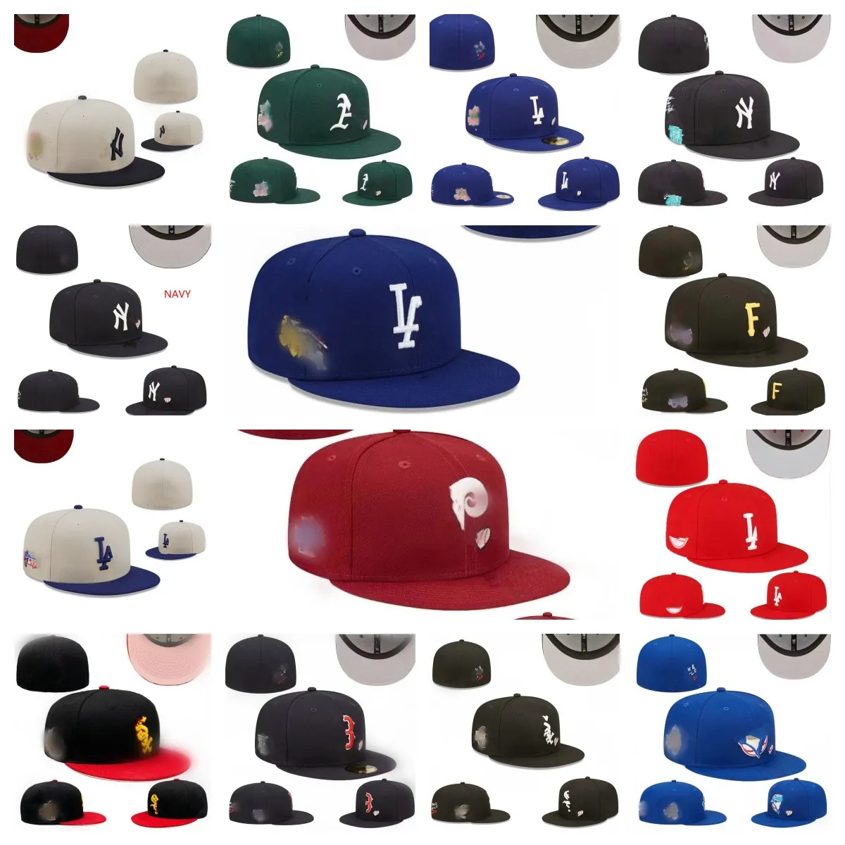 Atacado Chapéus Equipados Designer Chapéu de Beisebol Hip Hop Chicago Sport Full Closed Design Flat Caps Boné de futebol Chapeau Stitch Heart Hustle Flowers Beanies Cap Tamanhos 7-8