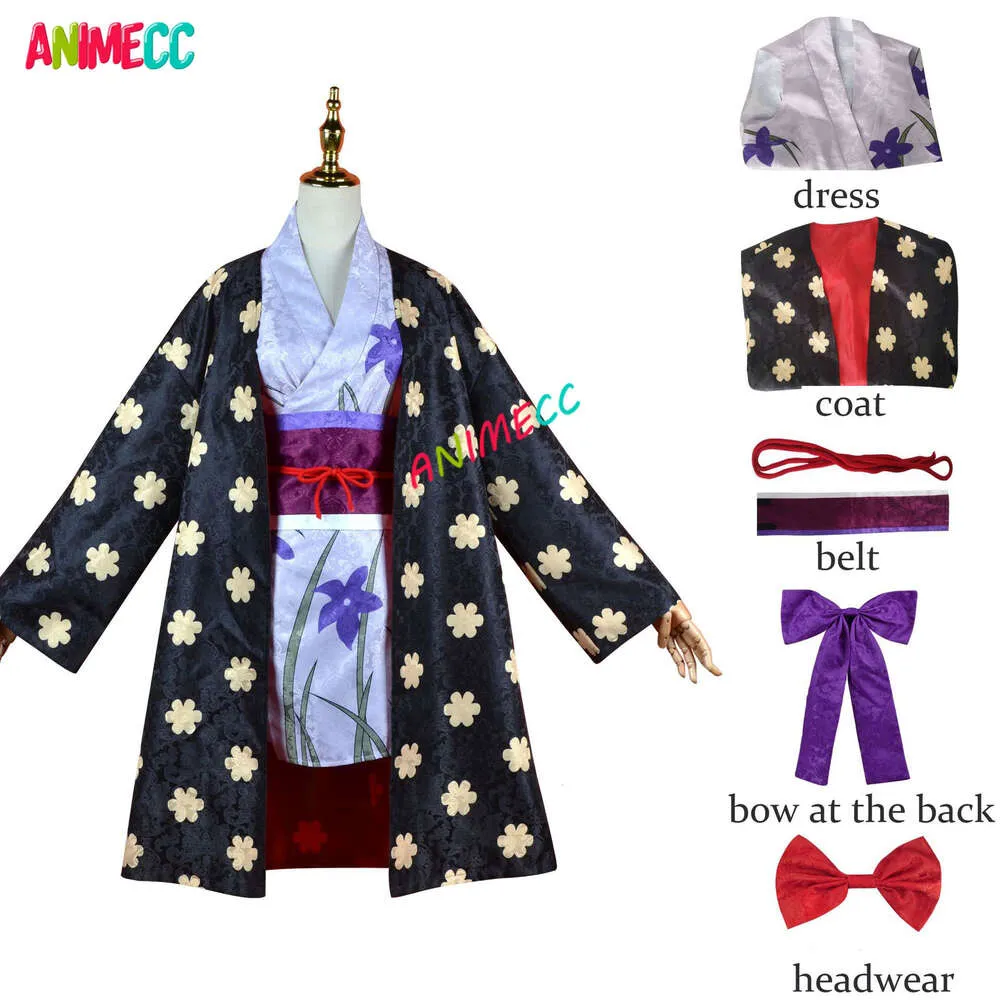 Anime One Piece Nico Robin Cosplay Kostüm Kadınlar Kimono Dark Stripe Kıyafetleri Cadılar Bayramı Karnaval Suit Cosplay