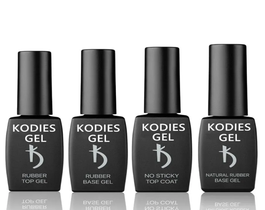 Kodies gel 12ml8ml base de borracha casaco superior uv gel esmalte conjunto brilhante sem parte superior pegajosa sem limpeza forte reforçar base3095260