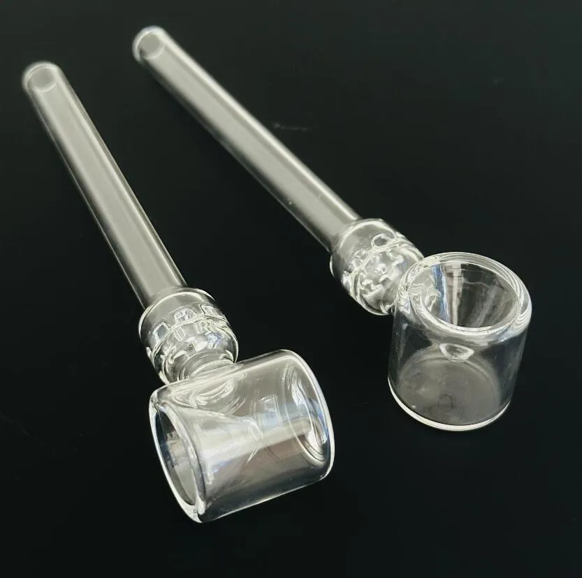 High Quality hookahs Pyrex Quartz Oil Burner Pipe Clear Tube Thick smoking Hand Tobacco Dry herb cigarette pipe