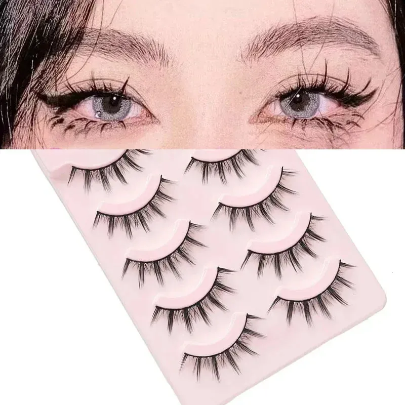 Cílios postiços 5 pares manga cílios naturalmente cosplay falso chicote coreano moda anime maquiagem natural 231101