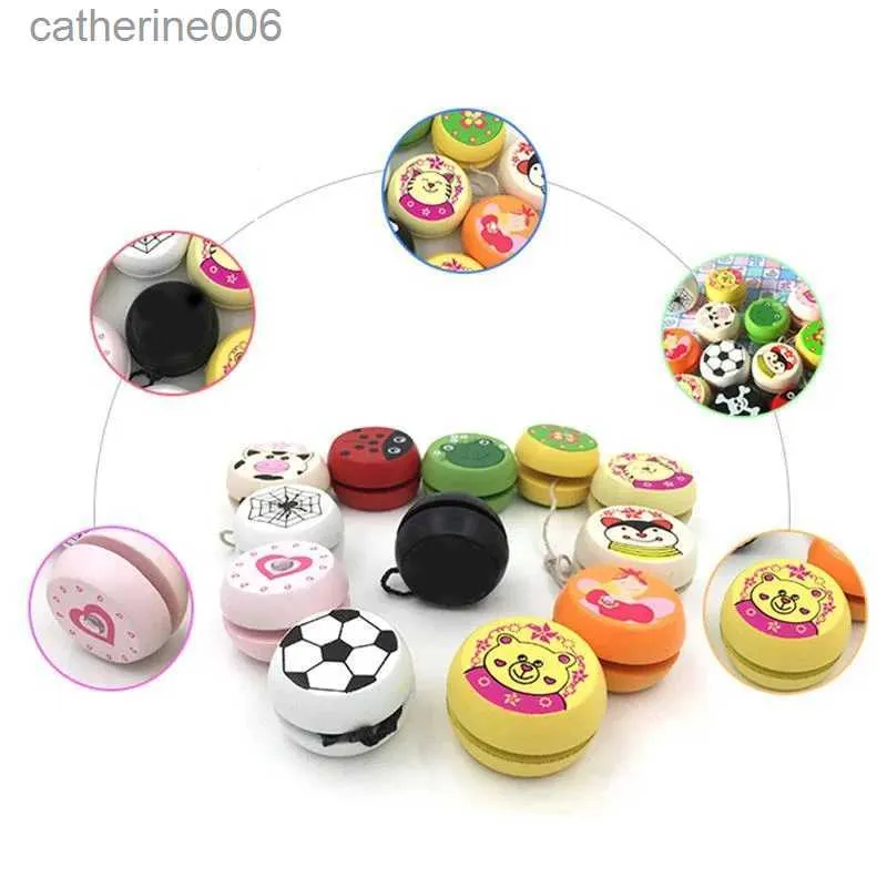 Yoyo Children Cartoon Animal Prints Woode Yoyo Toys Ladybug Toys Kids Yo-Yo Creative Yo Toys For Children Funny Gift Yoyo Balll231101