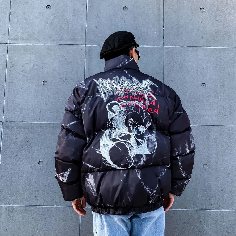 【新品未開封】P100 OVERSIZE PULLOVER PARKA Hip Hop Jackets Men: Down Filled Parka Mens With Bear Print