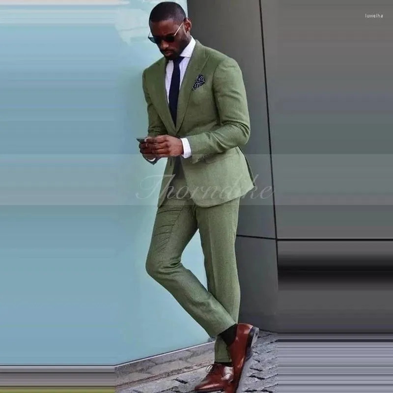 Men's Suits Thorndike Light Green Single Button Party Two Pieces Jacket Pants 2023 Formal Wedding Dress Suit Blaizer Masculino.