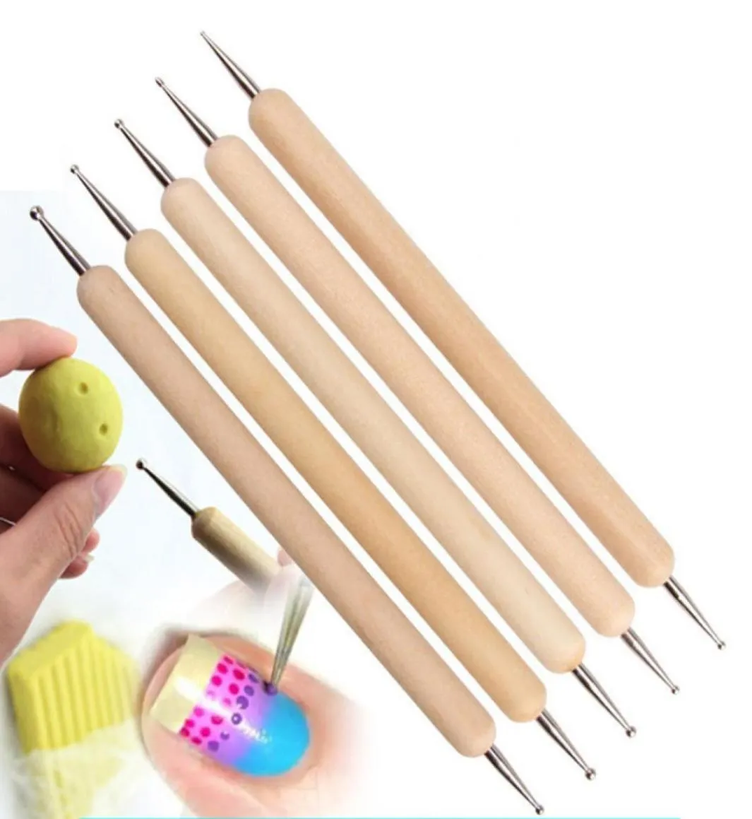 Ensemble d'outils de pointage pour Nail Art, ensemble de 5 pièces, stylet de gaufrage à bille, outil de traçage pour dessiner la pointe de la boule, outils en argile, stylet de sculpture 3484056