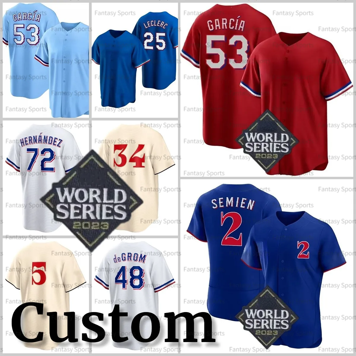 Baseball 2023 2024 World Series Trikot Marcus Semien Corey Seager Max