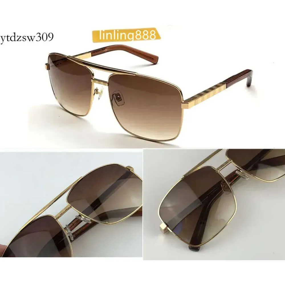 New Fashion Classic Attitude Sunglasses Gold Square Metal Frame Vintage Style Outdoor Design Classical Model 0259 with