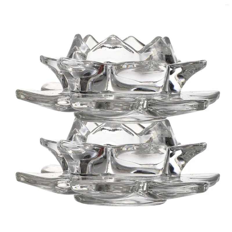 Candle Holders Holder Crystal Tealight Tea Candleholder Flower Light Stand Votive Candlestick Clear Rotating Lights Desktop Decoration