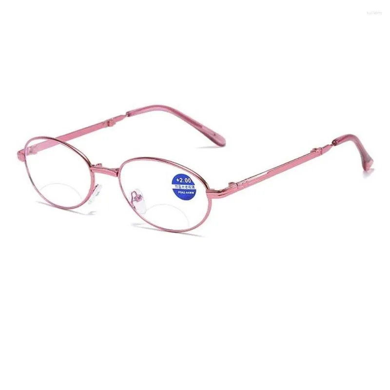 Lunettes de soleil pliantes Portable boîte lunettes de lecture loin et près double usage double lumière Anti-lumière bleue vieux Spot vieux