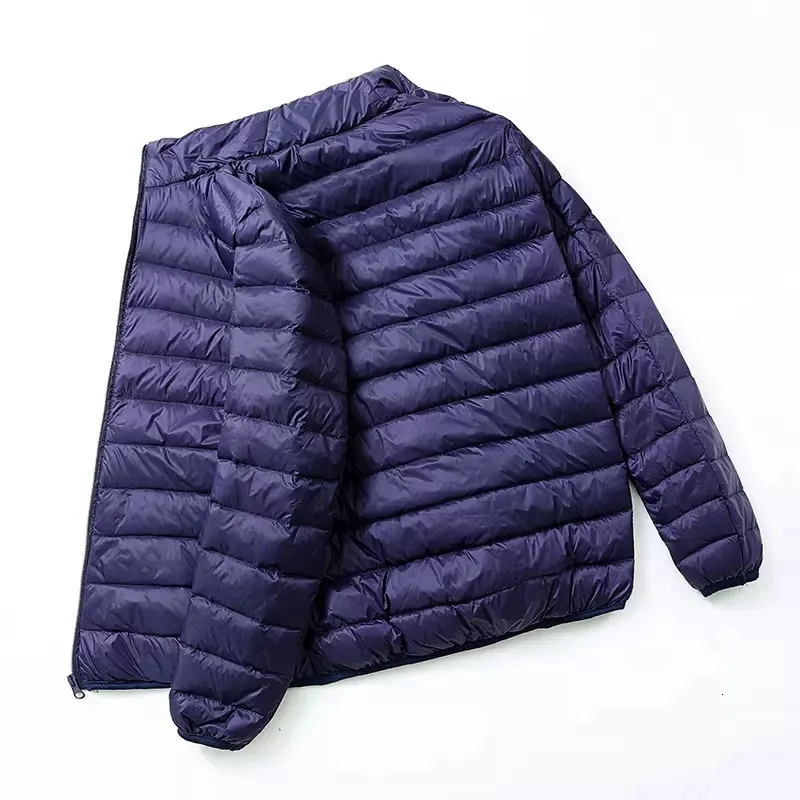 Männer Jacken Herbst Winter Mann Ente Unten Jacke Ultra Licht Dünne S-3XL Frühling Jacken Männer Stehen Kragen Oberbekleidung Mantel 231101