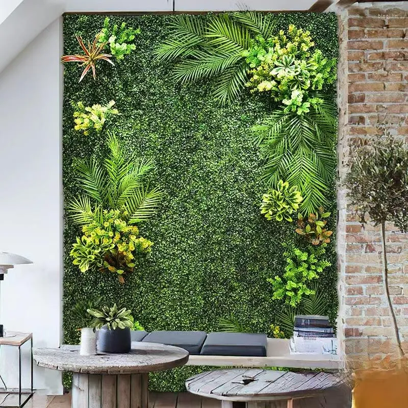 Decorative Flowers Artificial Plants Boxwood Hedge Panels 60 40cm Greenery Backdrop Wall Grass Carpet Lawn