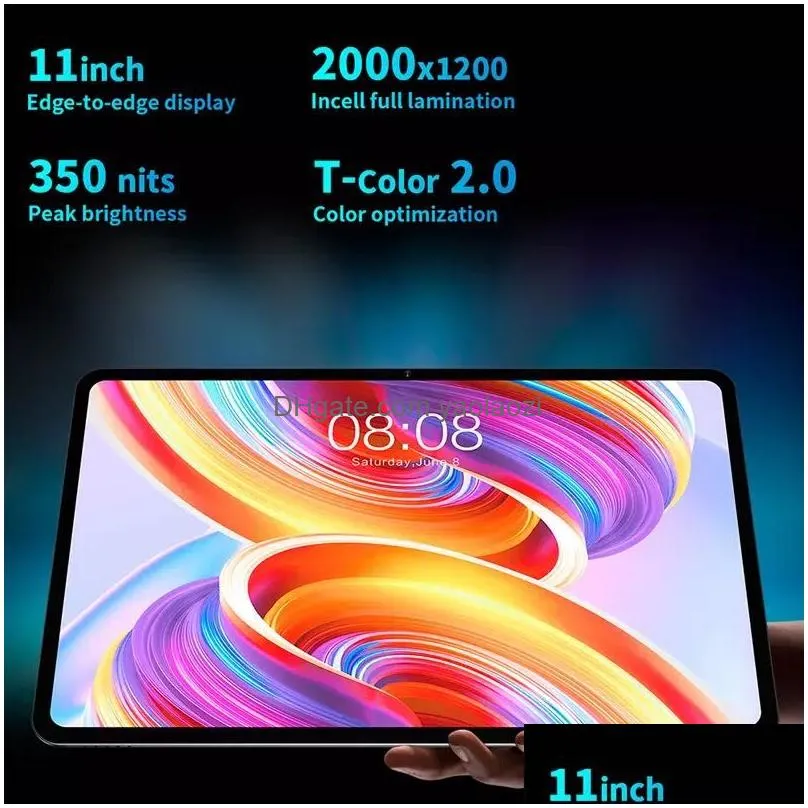 teclast t50 2023 11 2k tablet android 12 2000x1200 16gb ram 128gb rom unisoc t616 octa core 4g network type-c 18w fast charging