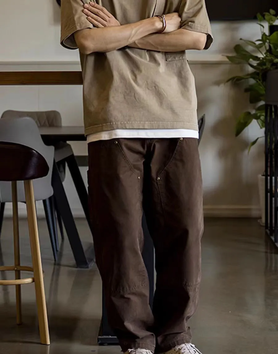 DHgate.com:Designer Brown Distressed Jeans, Loose Japanese