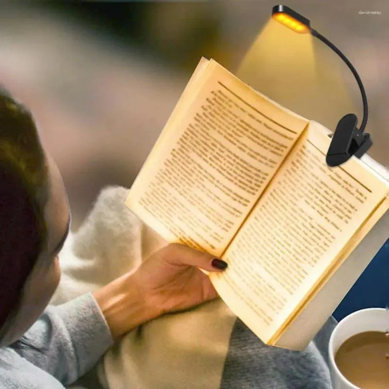 Luzes noturnas led livro luz regulável cintilação livre temperatura de cor ajustável mangueira flexível design estudantes lâmpada de leitura clipe