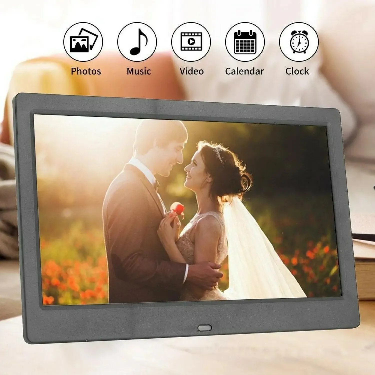 Digital Cameras 15 Inch LED Backlight HD 1280800 Full Function Po Frame Electronic Album digitale Picture Music Video good gift 231101
