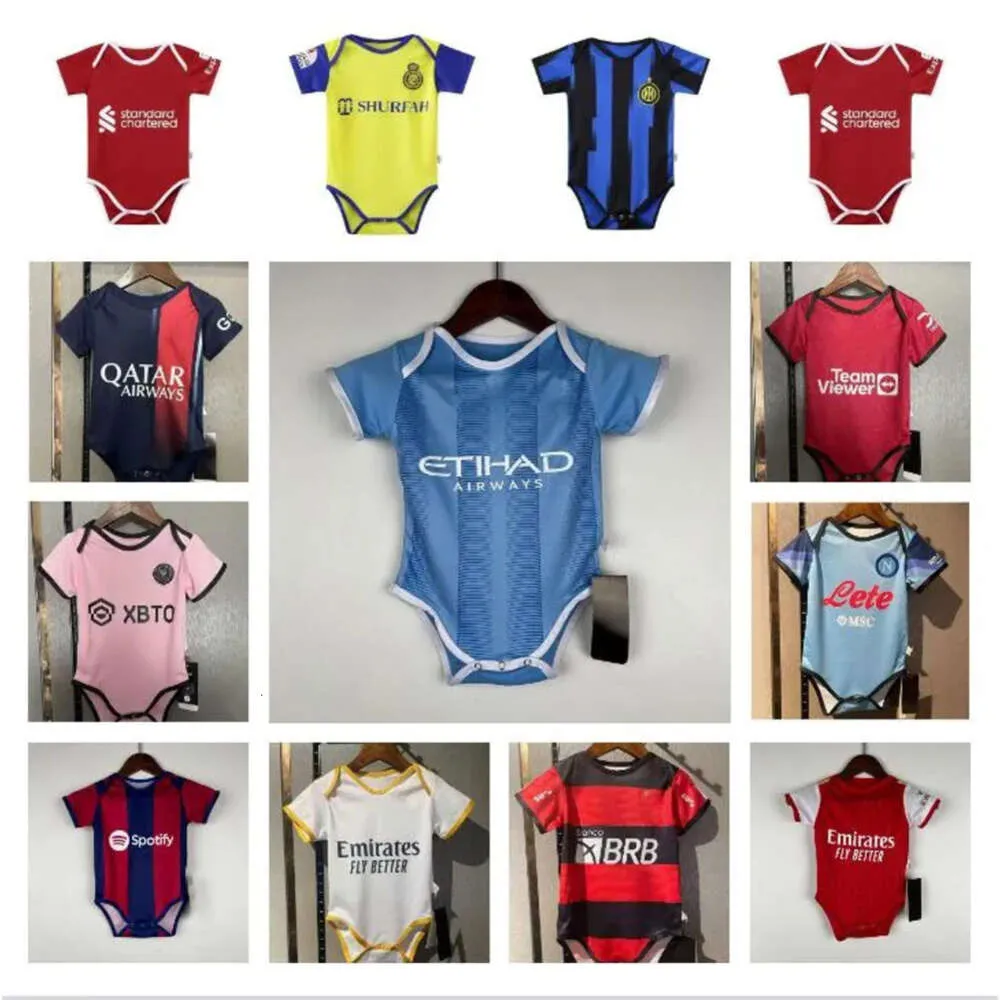 Qqq8 2023 2024 Miami Baby Kit Voetbalshirts Set Kinderen 23 24 Voetbalshirt Son Boy Utds Al Nassr Kinderen Inters Real Ac S Napoli Citys