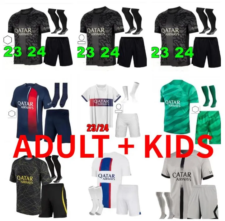 2023 2024 Mbappe Hakimi Soccer Jerseys Maillot de Foot Ugarte G.ramos Asensio Lee Kang in O.Dembele Verratti Skriniar Football Shirt 23 24 Hommes Enfants Kids Sets