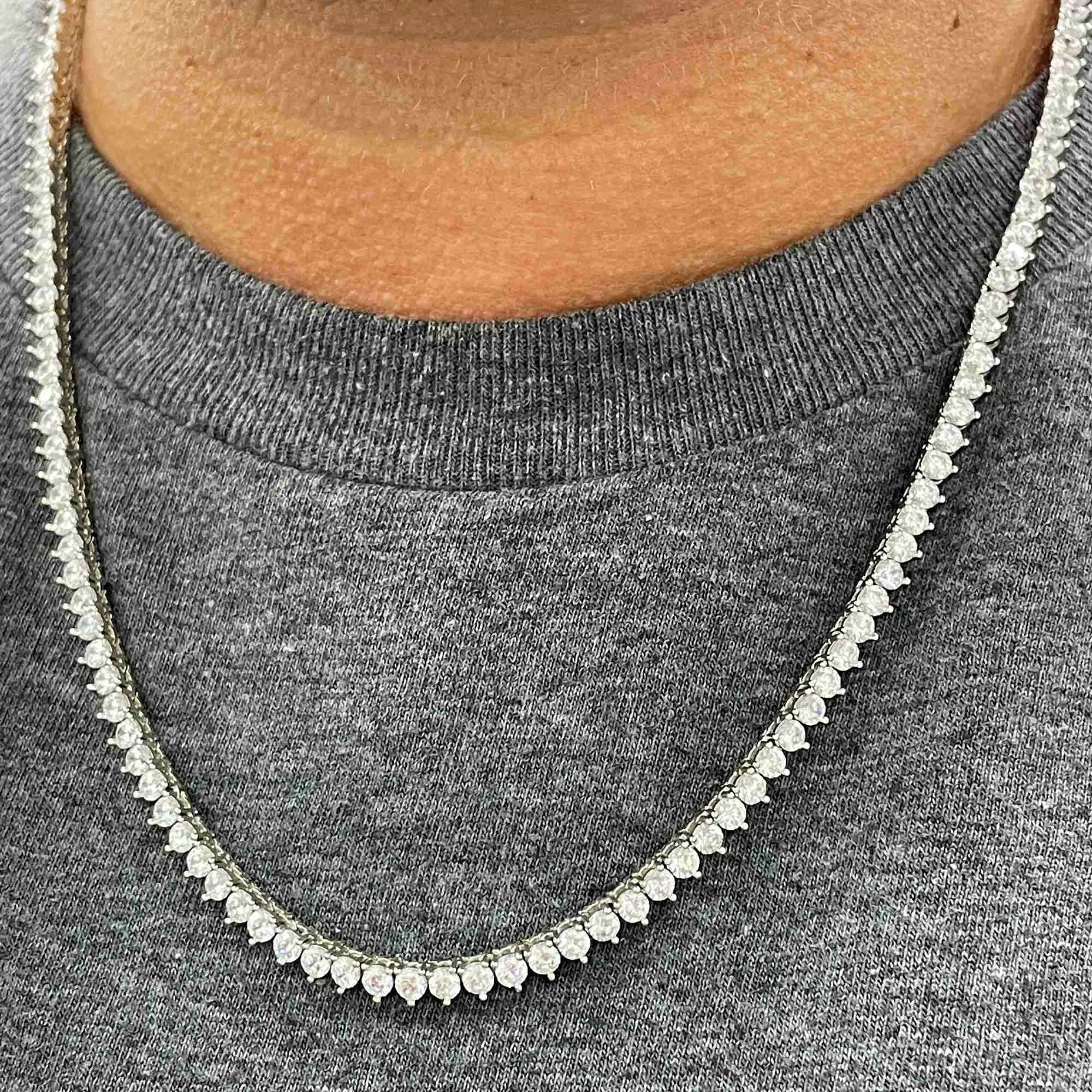 Real Gold Jewelry for Men Women 4mm Moissanite Tennis Chain Vvs Men's 14k Gold Clustered Tennis Chain