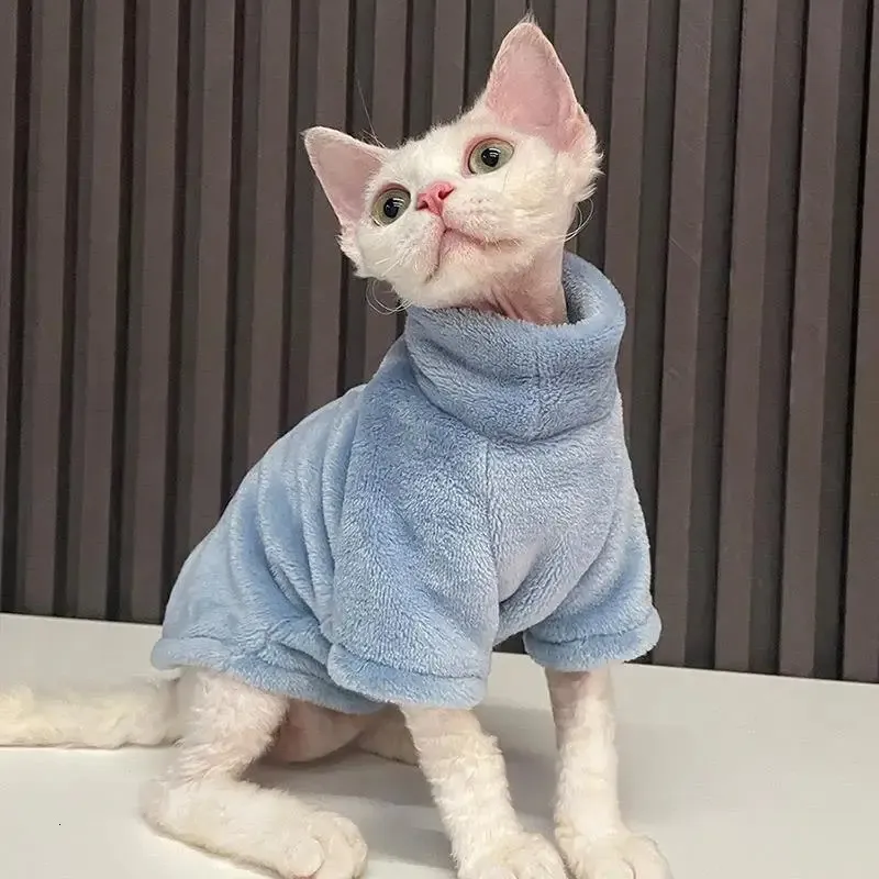 猫のコスチューム毛のない猫のセーター冬のファッション肥厚暖かいスフィンクスの服ホーム快適な冬の犬の小さな犬231101