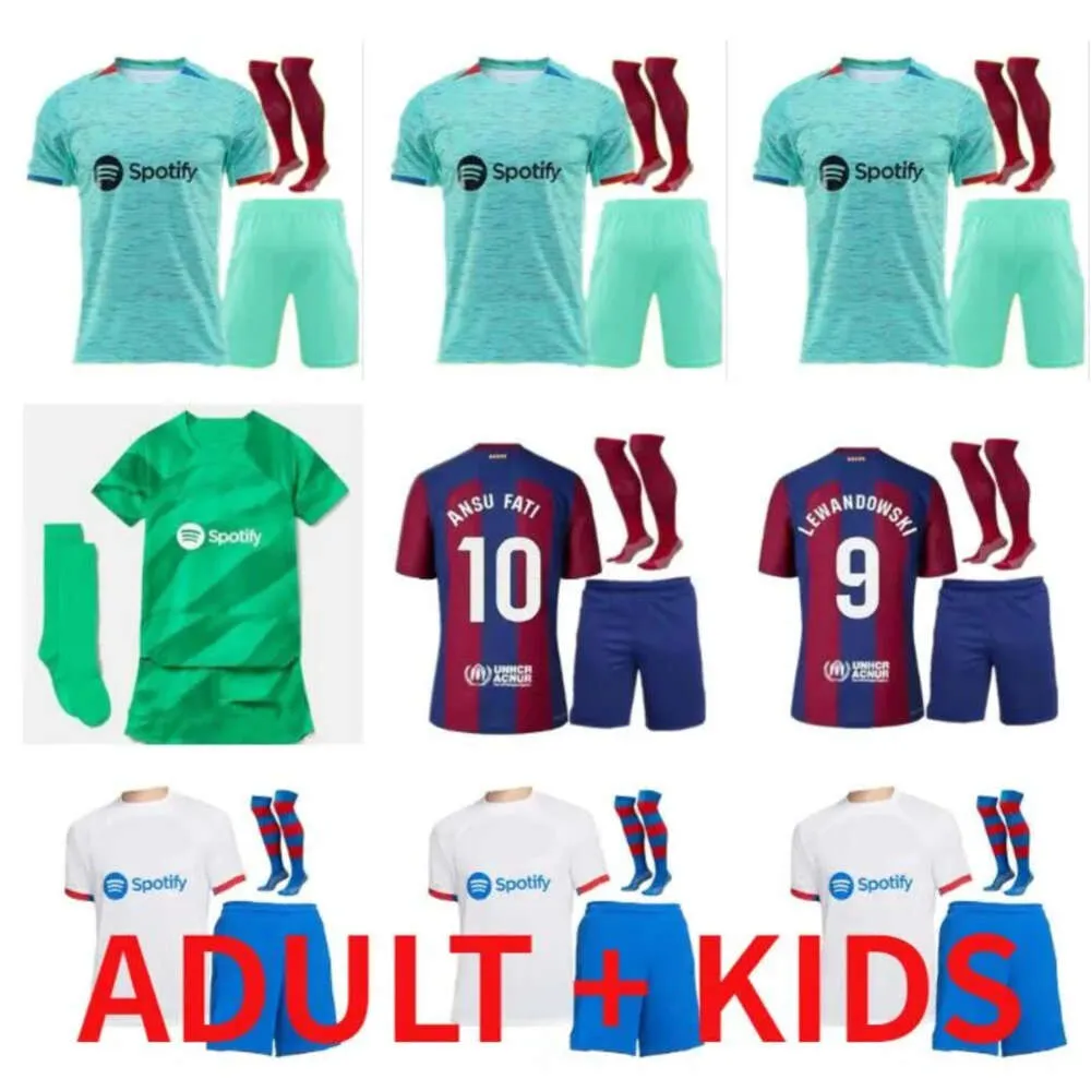 QQQ8 23 24 Lewandowski Pedri Gavi S Soccer Jerseys Ogan ter Stegen Ansu Fati F. Jong Araujo 2023 2024 Barca Camiseta de Futbol Football