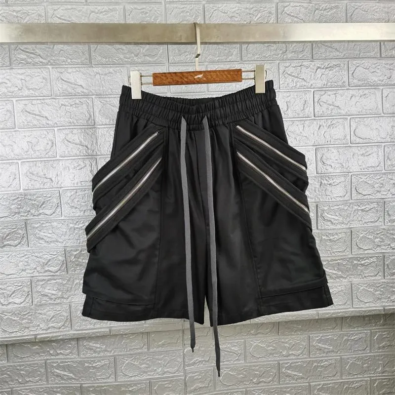 Herrshorts Multi Patchwork Nylon Double Loop dragkedja dragkonstfickor män kvinnor vintage y2k