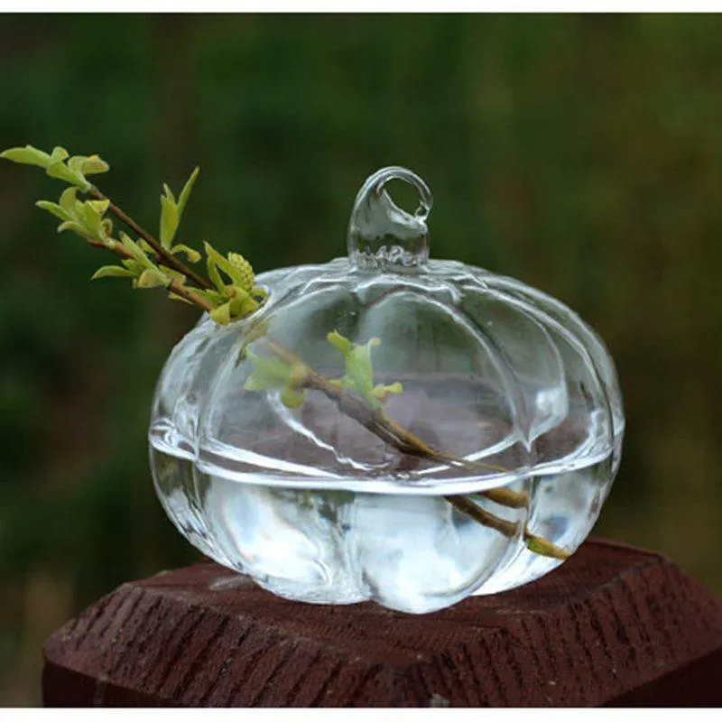 Vasi Terrario di Natale Vaso di fiori in vetro Sfera di zucca di Halloween 8,5 9,5 cm Appeso Decorazione di nozze per la casa Trasparente