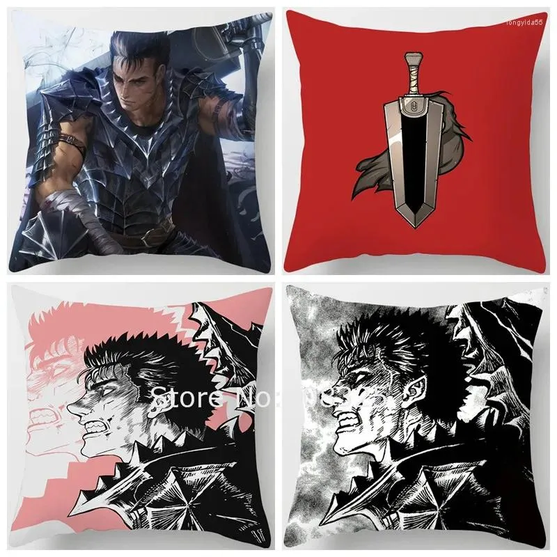 枕ケースZengia Berserk Guts Cover Home Decor Manga Swordsman Gatsu Sacrifice Zoddアニメクッションスロー枕