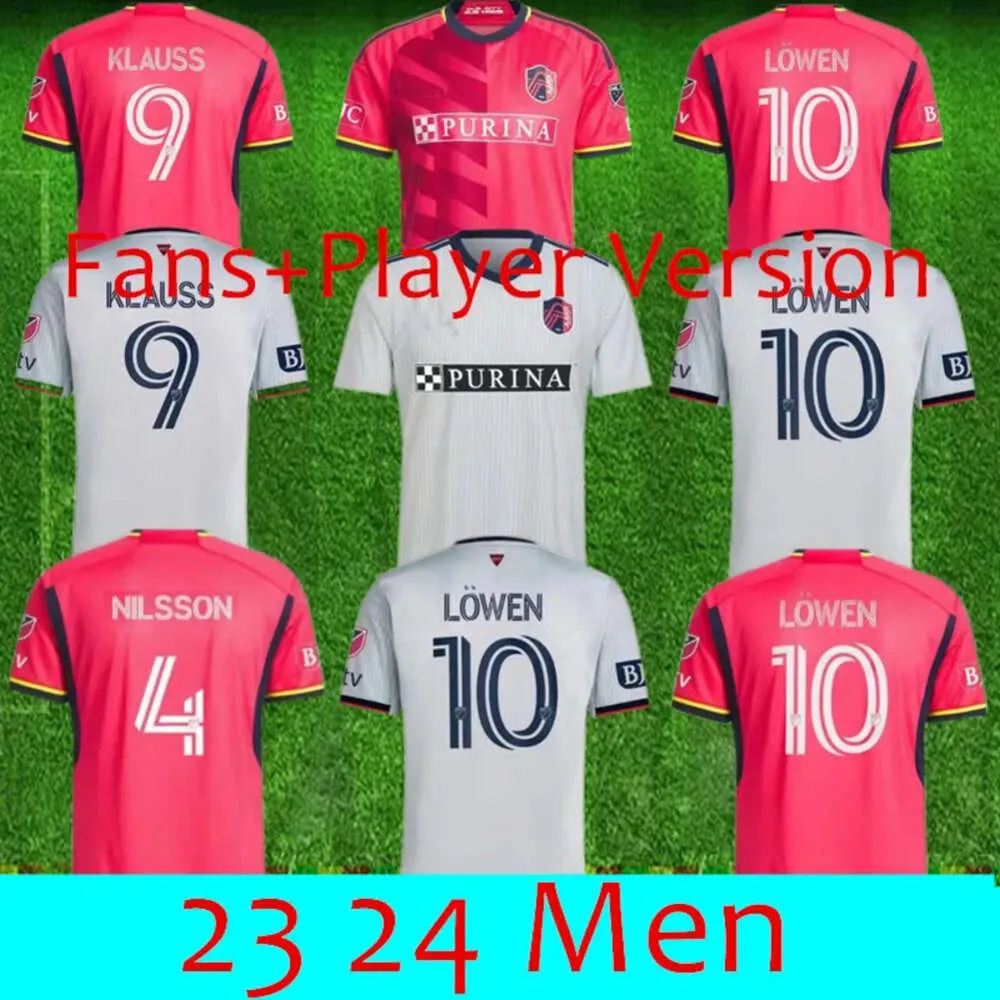 Qqqq8 2023 2024 St. L Ouis City Voetbalshirts Mls Thuis Uit St ''rood' Sc Wit Nilsson 4 Klauss 9 Nelson Gioacchini Vassilev Bell Pidro