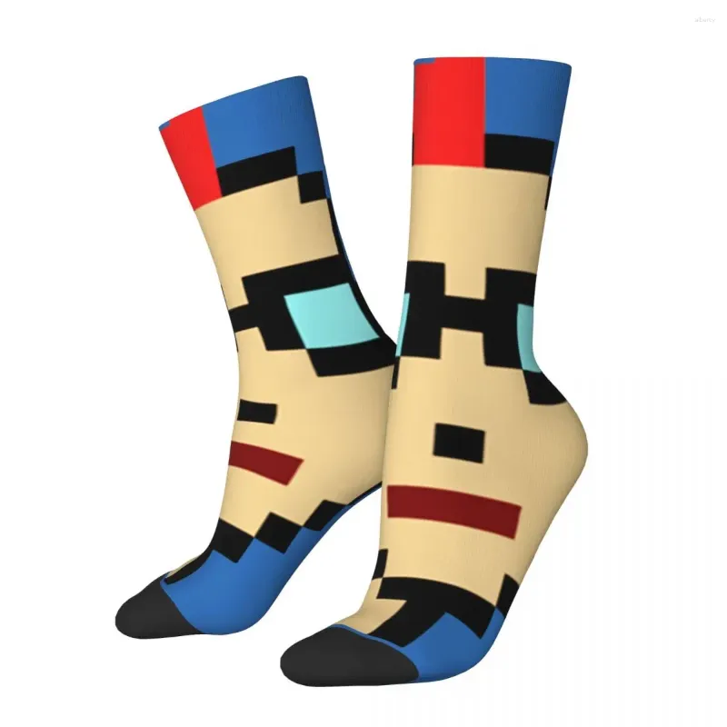 Chaussettes pour hommes drôle heureux CryptoPunk Vintage Harajuku NTF jeton Non fongible Hip Hop nouveauté sans couture équipage fou chaussette cadeau imprimé