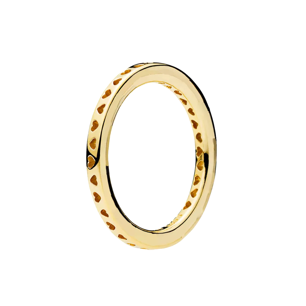 Signature hearts of pandora ring gold deals