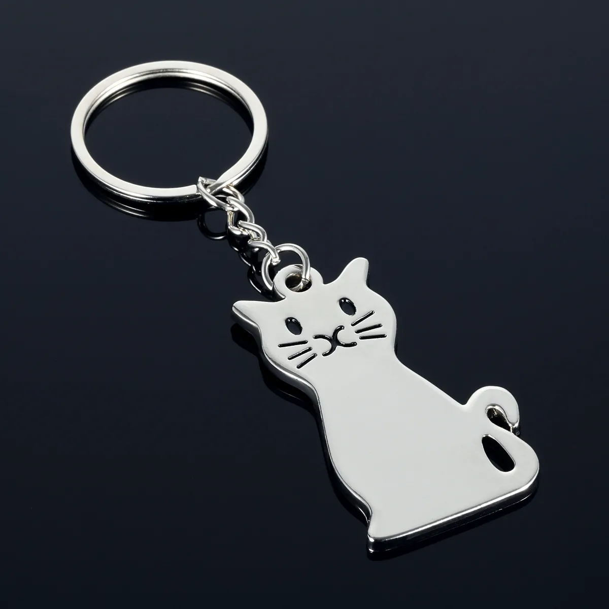 مجموعة جديدة من الأزياء الإبداعية Cat Keychain شعبية المفاتيح المعدنية سلسلة هدية DH811