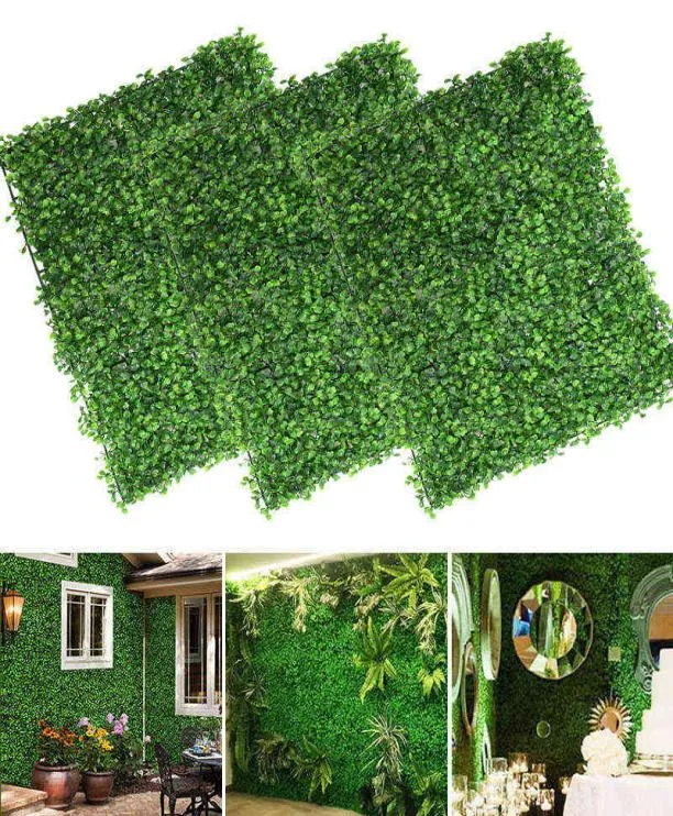 Finto verde floreale 6040 cm Piante artificiali Erba Muro Sfondo Fiori Scatola nuziale Siepe Pannelli per interni Parete giardino esterno6682426