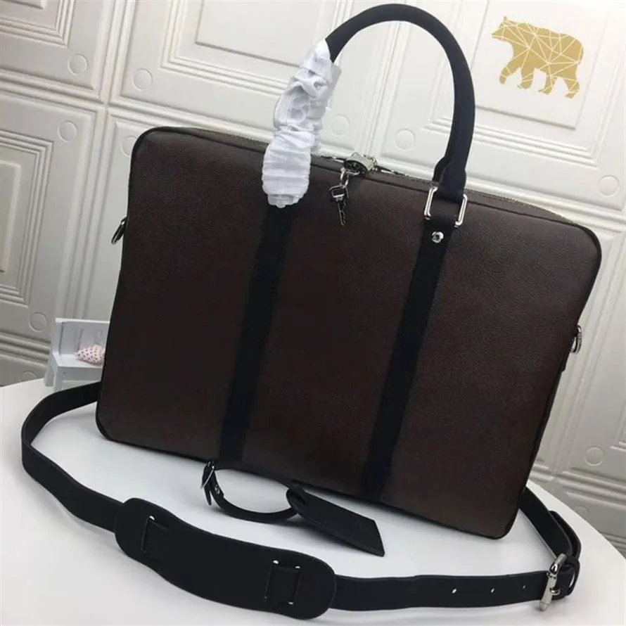 Luxurys Porte-Documents Voyage Briefcases Leath Small Briefcase Men Business Shourdle Handbag Laptop Computers Cross Body B205s