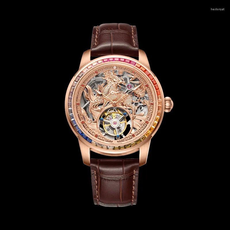 Montres-bracelets Kylin Hollow-out Full-automatic Carduto Flywheel Sapphire Mechanical Watch Oriental Mysterious Power