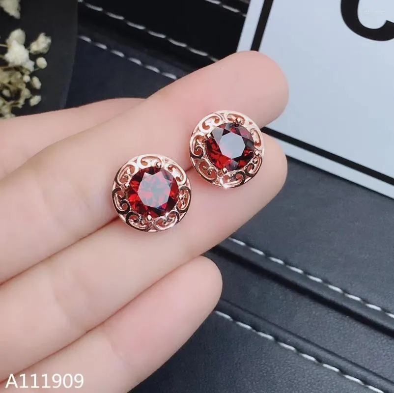 Stud Earrings KJJEAXCMY Boutique Jewelry 925 Sterling Silver Inlaid Natural Garnet Women's Support Detection Specials