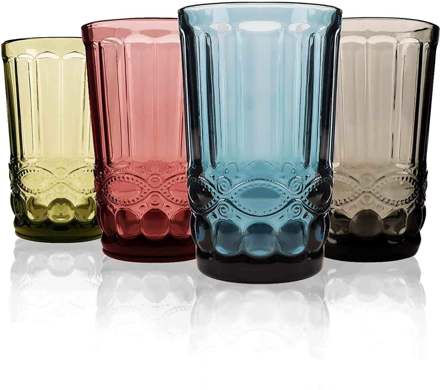 Colored water glasses discount
