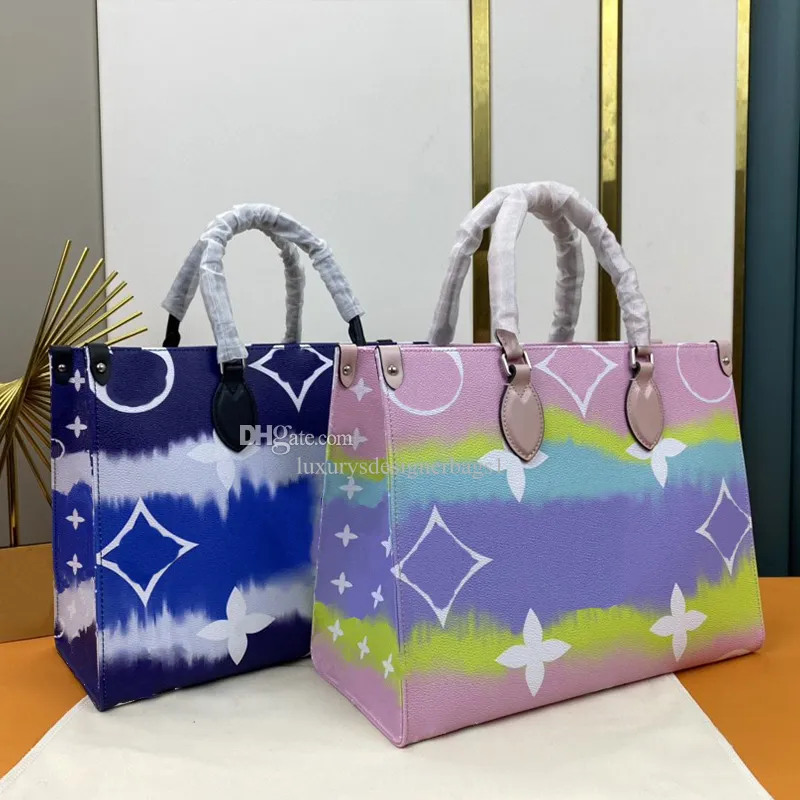 Borsa firmata Borsa moda donna M45118 Borsa shopping tie dye graffiti borsa donna Borsa tote portatile di grande capacità Borsa per pendolari